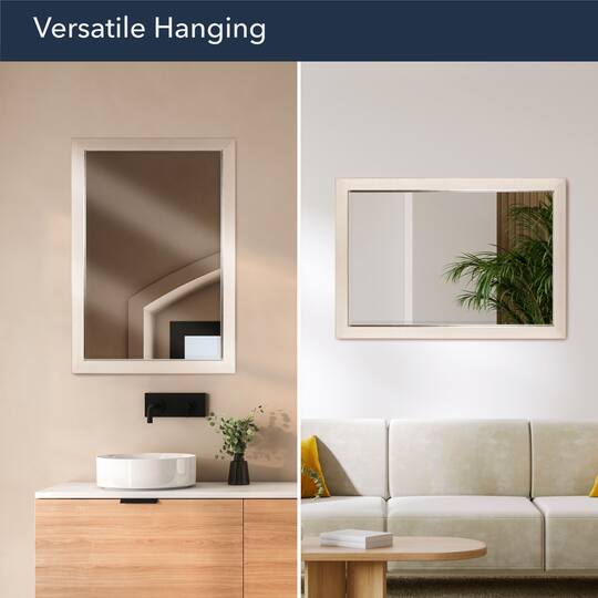 Head West Brushed Nickel Framed Accent Vanity Mirror